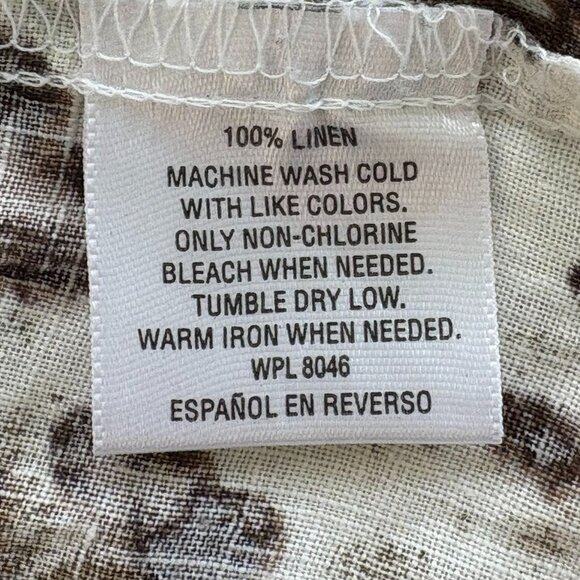 JM Collection Linen Safari Top Sz. 8 Button Down Animal Print Resort Boho Mob Wi - Picture 8 of 8